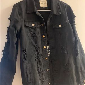 Ripped Black Jean Jacket